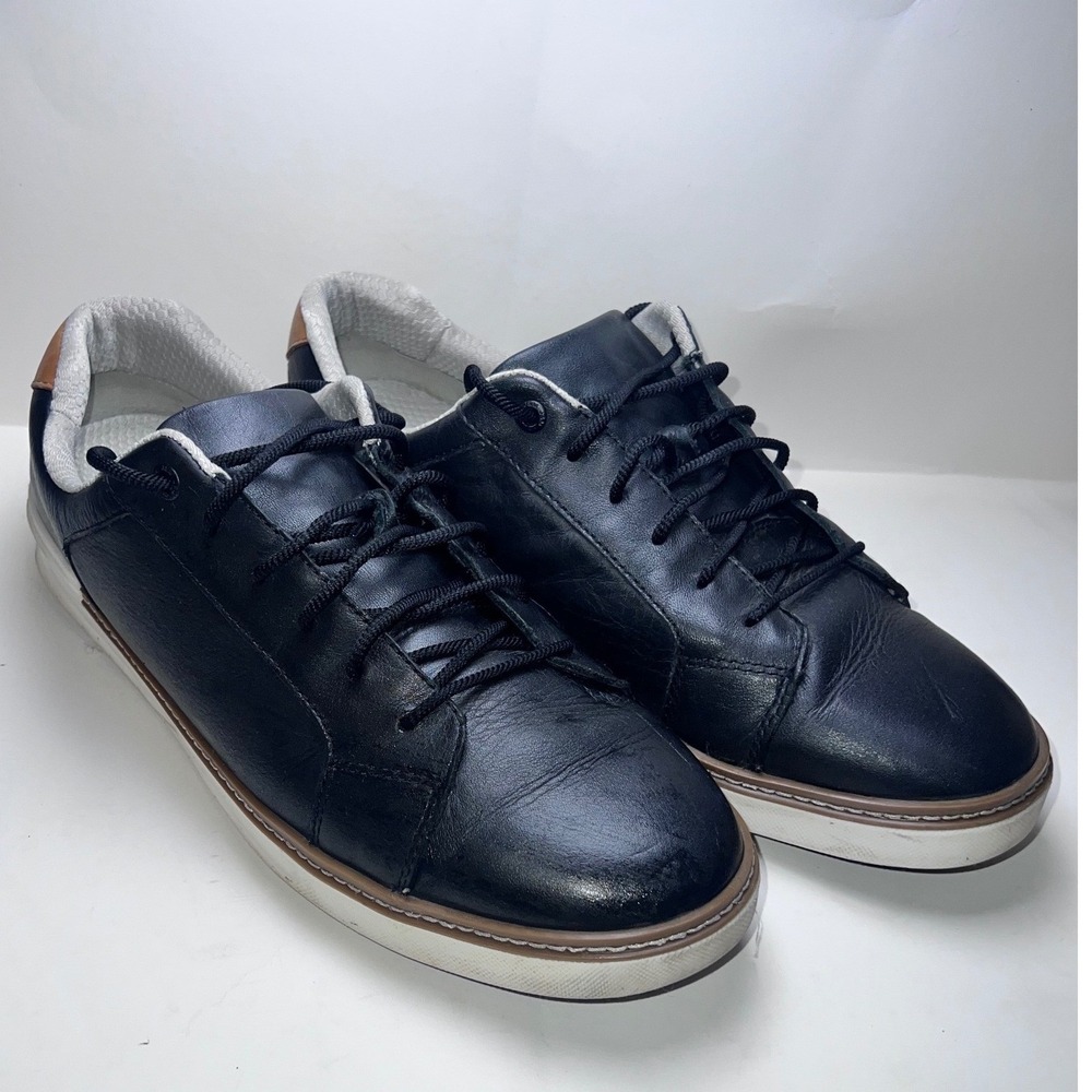 Johnston & Murphy Golf Waterproof Black Leather TRUFOAM Sneakers Mens Size 11 B2